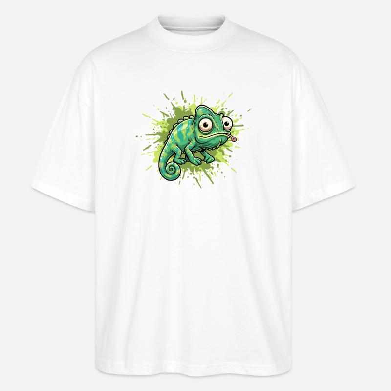 Chameleon Graffiti Spritzer - Stanley/Stella Oversized Unisex Bio T-Shirt Blaster 2.0 - Weiß