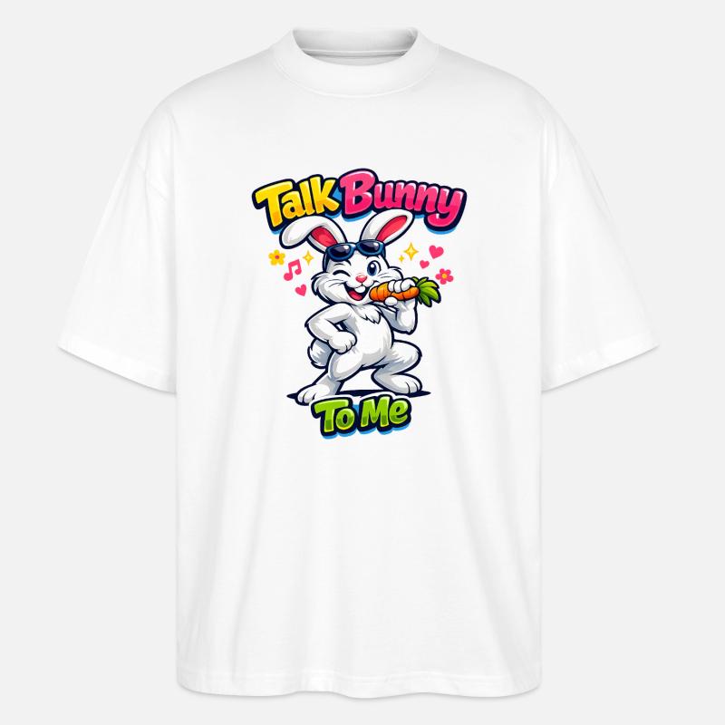 Bunny Bunny Spring Summer Easter Garden - Stanley/Stella Oversized Unisex Organic T-shirt Blaster 2.0 - white