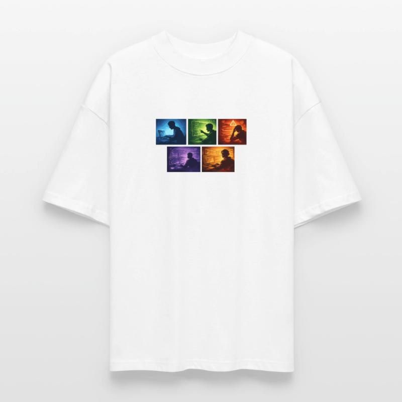 Ombre de code multi-écran T-shirt bio Blaster 2.0 coupe oversize Stanley/Stella Unisexe
