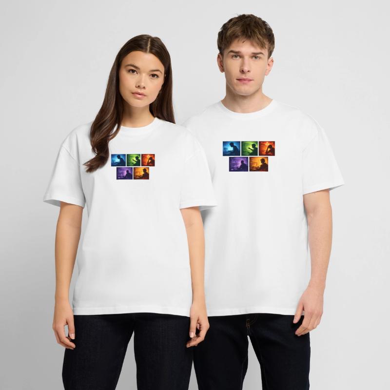 Ombre de code multi-écran T-shirt bio Blaster 2.0 coupe oversize Stanley/Stella Unisexe