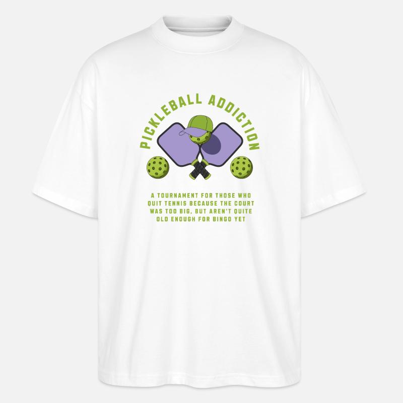 Pickleball-Sucht - Stanley/Stella Oversized Unisex Bio T-Shirt Blaster 2.0 - Weiß