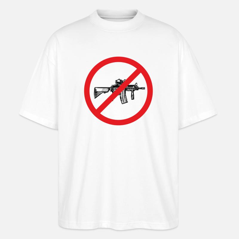 Waffenverbot Friedenszeichen - Illustration - Stanley/Stella Oversized Unisex Bio T-Shirt Blaster 2.0 - Weiß