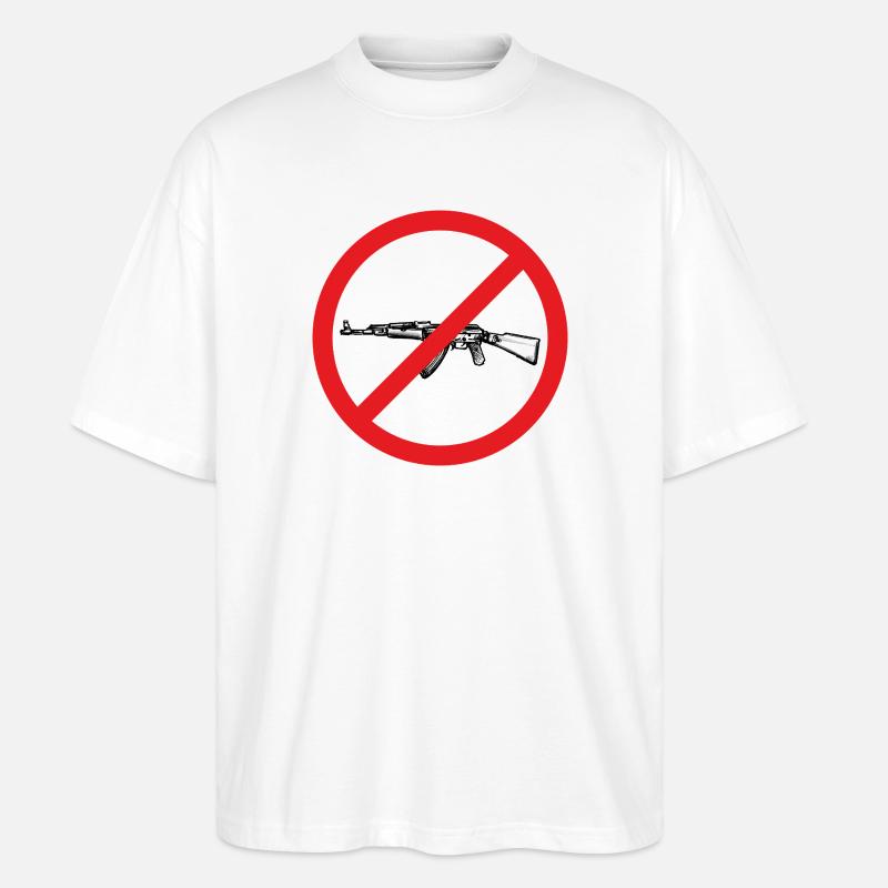 Waffenverbot Friedenszeichen - Illustration - Stanley/Stella Oversized Unisex Bio T-Shirt Blaster 2.0 - Weiß