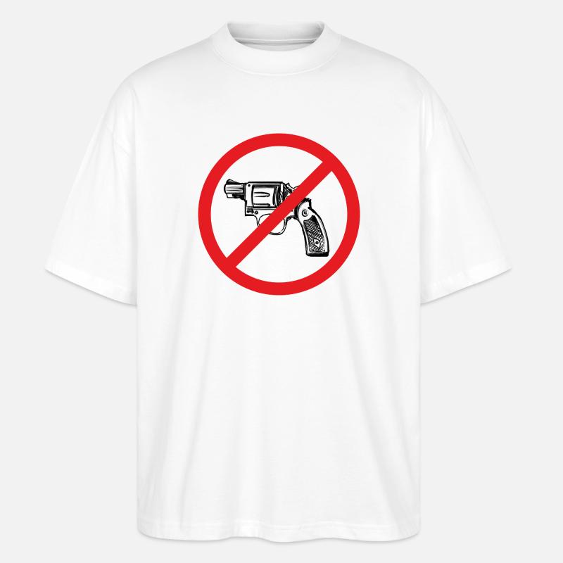 Waffenverbot Friedenszeichen - Illustration - Stanley/Stella Oversized Unisex Bio T-Shirt Blaster 2.0 - Weiß