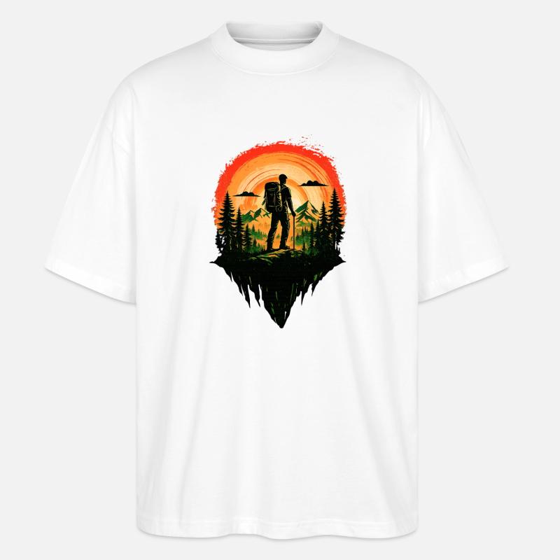Rotes Schlafenszeit-Wanderabenteuer - Stanley/Stella Oversized Unisex Bio T-Shirt Blaster 2.0 - Weiß