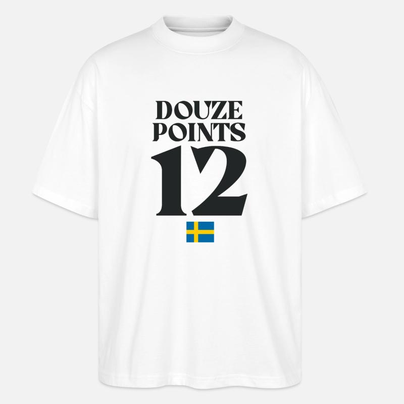 Douze points Suède Eurovision - T-shirt bio Blaster 2.0 coupe oversize Stanley/Stella Unisexe - blanc