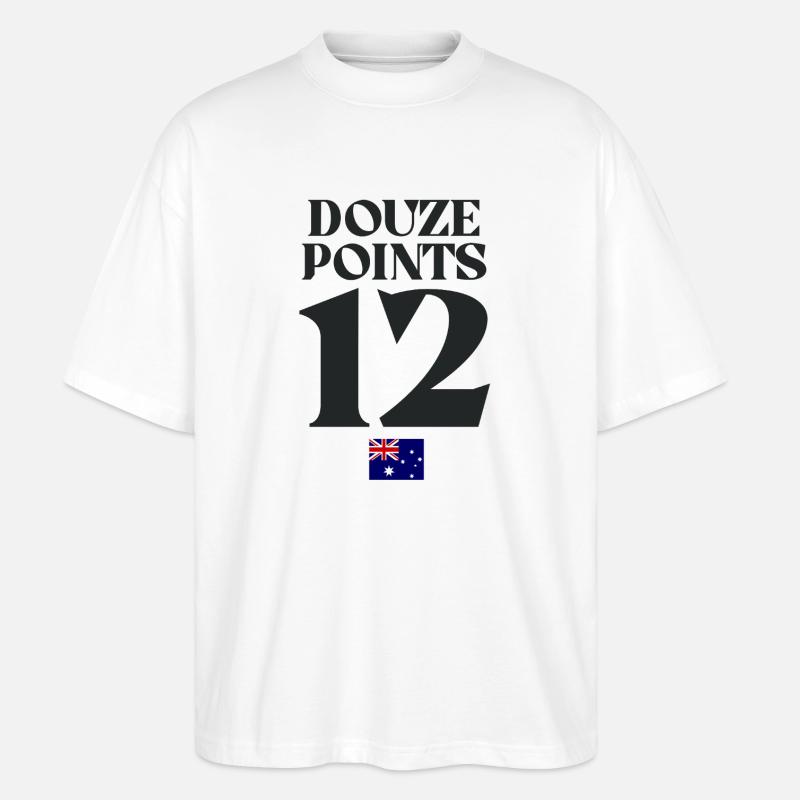 Twelve Points Australia Eurovision  - Stanley/Stella Oversized Unisex Organic T-shirt Blaster 2.0 - white