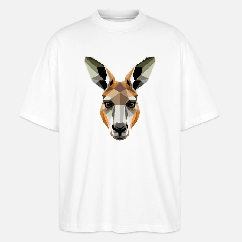 Kangourous Australie Outback Wild Mignons Kangourous - T-shirt bio Blaster 2.0 coupe oversize Stanley/Stella Unisexe - blanc