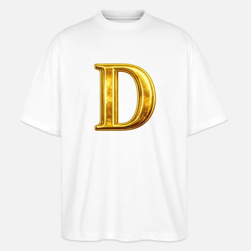 Monogramme en D Or - T-shirt bio Blaster 2.0 coupe oversize Stanley/Stella Unisexe - blanc