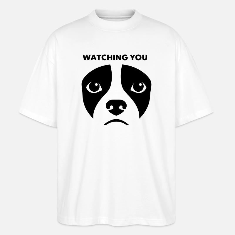 Dog View te regardant dire - T-shirt bio Blaster 2.0 coupe oversize Stanley/Stella Unisexe - blanc