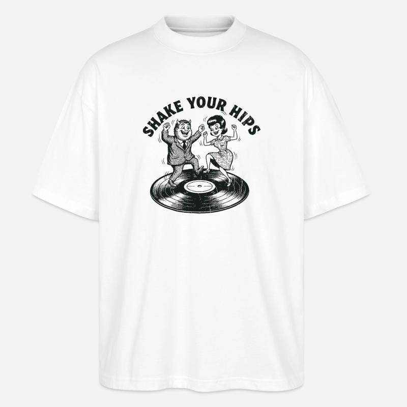 Danse vinyle Shake Your Hips - T-shirt bio Blaster 2.0 coupe oversize Stanley/Stella Unisexe - blanc