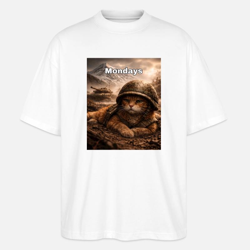 Monday Cat - Stanley/Stella Oversized Unisex Bio T-Shirt Blaster 2.0 - Weiß