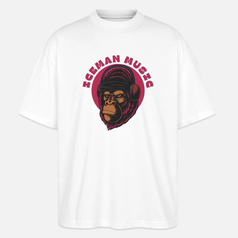 Darts Gorilla Beats Magenta - Stanley/Stella Oversized Unisex Bio T-Shirt Blaster 2.0 - Weiß