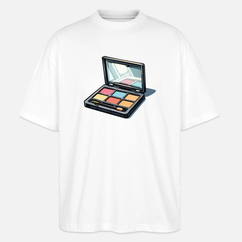 Farbenpalette Kunst: Makeup-Illustration - Stanley/Stella Oversized Unisex Bio T-Shirt Blaster 2.0 - Weiß