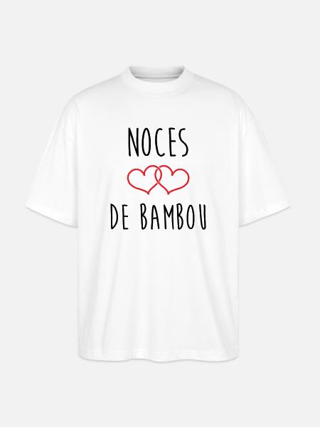Bambushochzeit 79 Jahre Ehe - Stanley/Stella Oversized Unisex Bio T-Shirt Blaster 2.0 - Weiß