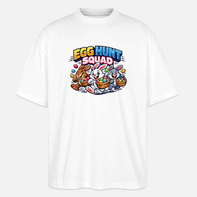 Ostern Egg Hunt Squad Osterhase - Stanley/Stella Oversized Unisex Bio T-Shirt Blaster 2.0 - Weiß