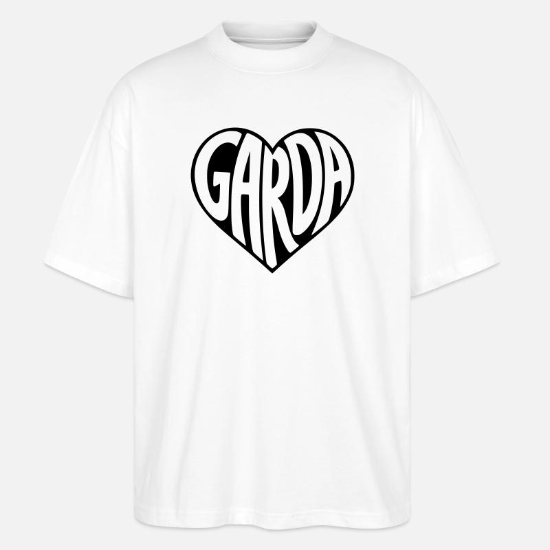 Garda, Gardasee Herz Typografie - Stanley/Stella Oversized Unisex Bio T-Shirt Blaster 2.0 - Weiß