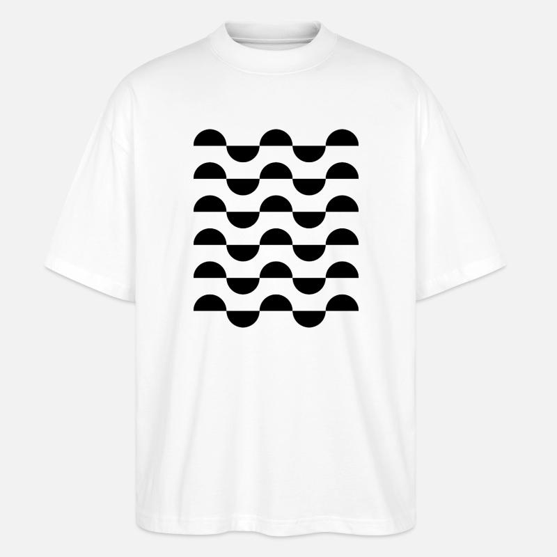 geometric wavy circles pattern design - Stanley/Stella Oversized Unisex Organic T-shirt Blaster 2.0 - white