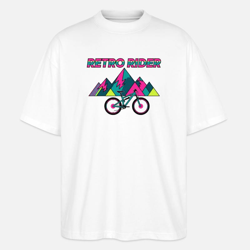 Retro Rider 90er MTB-Ästhetik - Stanley/Stella Oversized Unisex Bio T-Shirt Blaster 2.0 - Weiß
