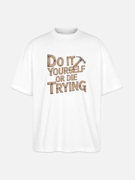 DIY Heimwerker T-Shirt - Stanley/Stella Oversized Unisex Bio T-Shirt Blaster 2.0 - Weiß
