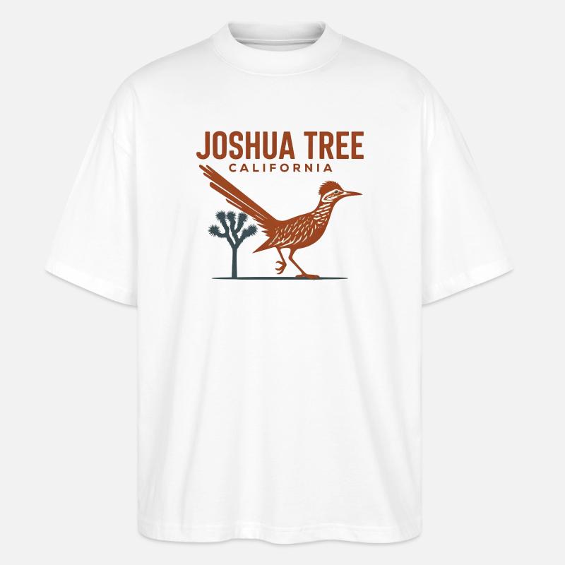 Joshua Tree Roadrunner Sunset - Stanley/Stella Oversized Unisex Bio T-Shirt Blaster 2.0 - Weiß