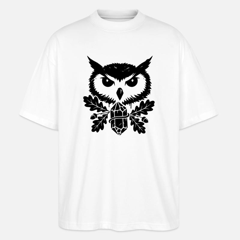 Fantasy Eule Kristall Tattoo - Stanley/Stella Oversized Unisex Bio T-Shirt Blaster 2.0 - Weiß