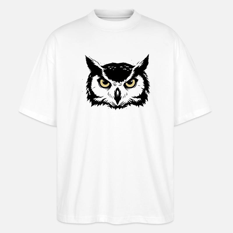 Mystischer Eule Kopf Natur - Stanley/Stella Oversized Unisex Bio T-Shirt Blaster 2.0 - Weiß