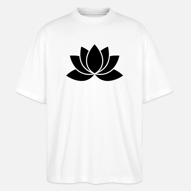 Silhouette de yoga fleur de lotus - T-shirt bio Blaster 2.0 coupe oversize Stanley/Stella Unisexe - blanc