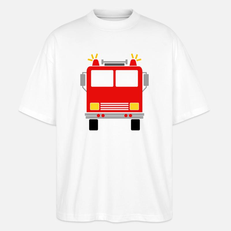 Fire engine - Stanley/Stella Oversized Unisex Organic T-shirt Blaster 2.0 - white