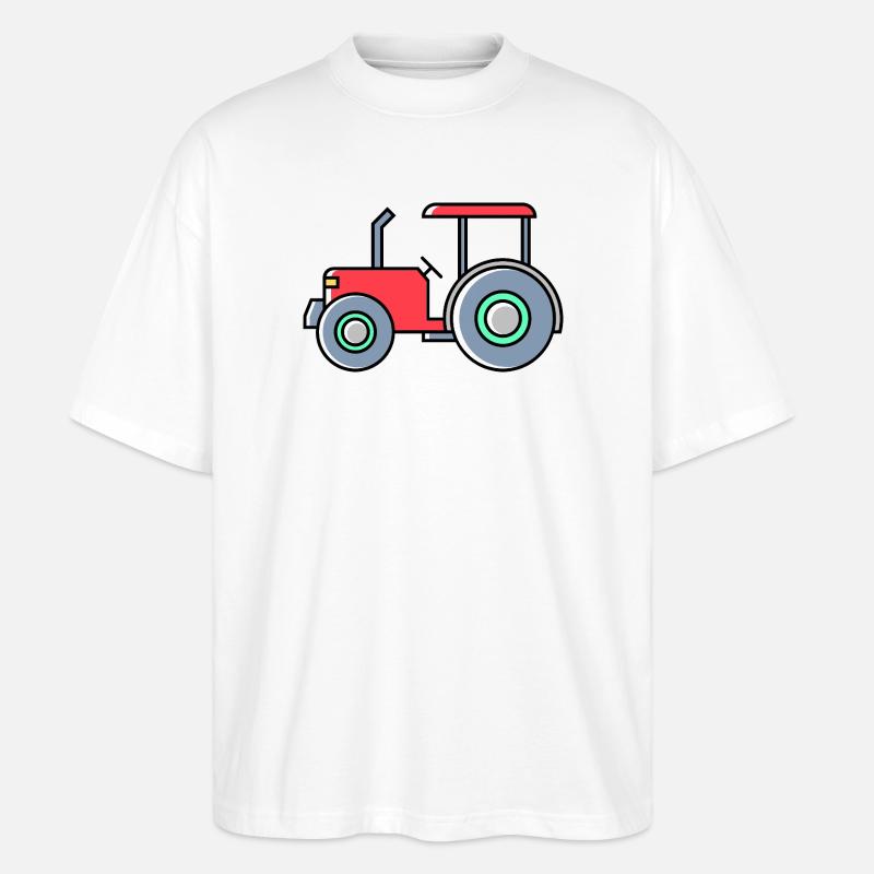 Traktor icon - Stanley/Stella Oversized Unisex Bio T-Shirt Blaster 2.0 - Weiß