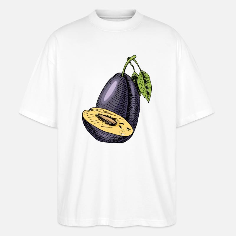 Fruit de prune - T-shirt bio Blaster 2.0 coupe oversize Stanley/Stella Unisexe - blanc