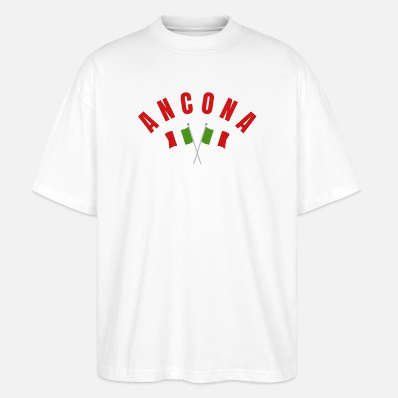 Emblème des drapeaux d’Ancône - T-shirt bio Blaster 2.0 coupe oversize Stanley/Stella Unisexe - blanc