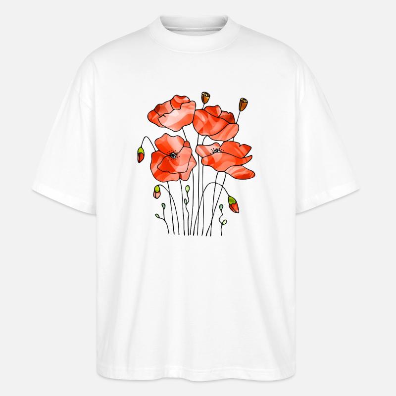 Blomster - Stanley/Stella Oversize Unisex Øko T-shirt Blaster 2.0 - hvid