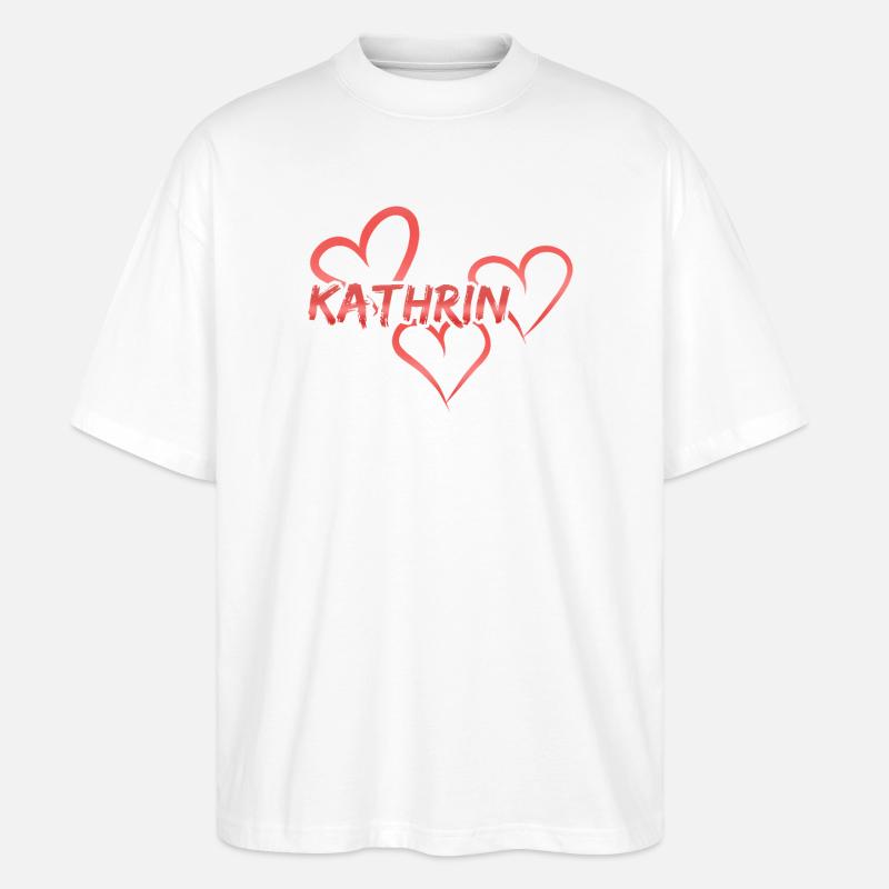Kathrin als Vorname - Stanley/Stella Oversized Unisex Bio T-Shirt Blaster 2.0 - Weiß