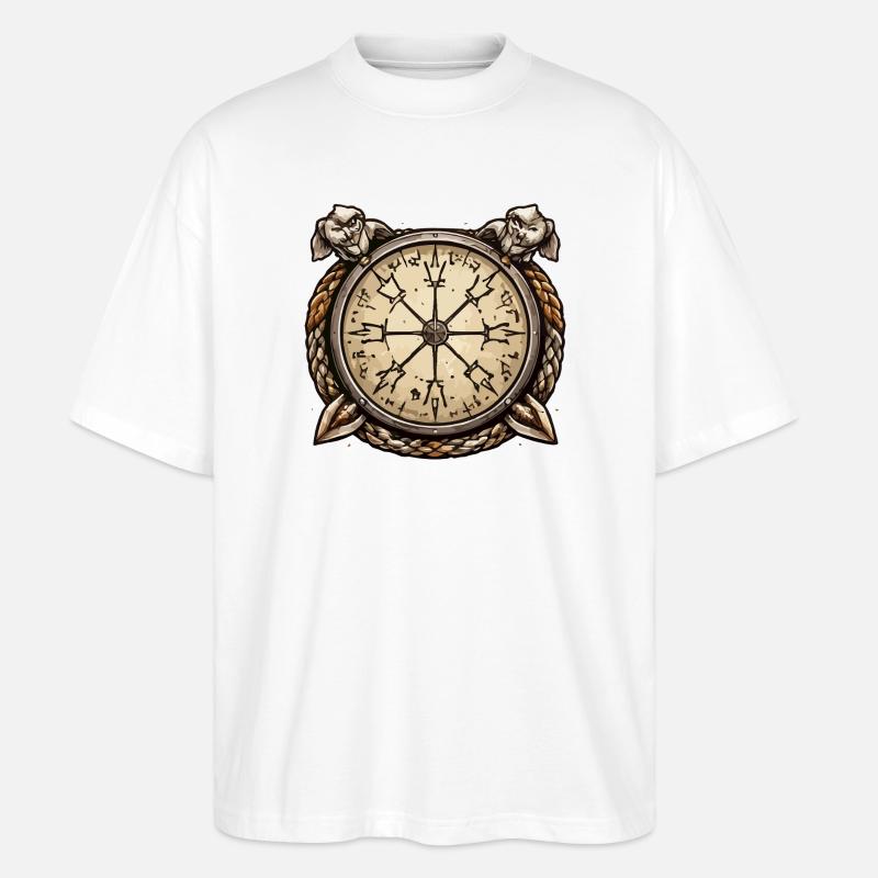 Nautischer Kompass Wikinger - Stanley/Stella Oversized Unisex Bio T-Shirt Blaster 2.0 - Weiß