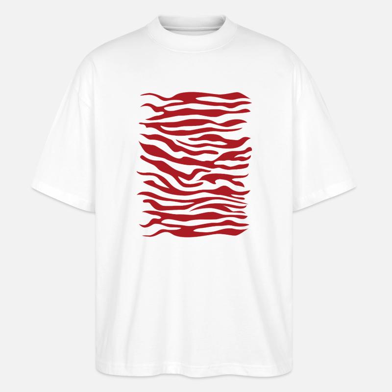 Zebra Muster rot - Stanley/Stella Oversized Unisex Bio T-Shirt Blaster 2.0 - Weiß