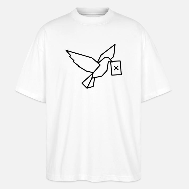 Brieftaube Wahlzettel Outline - Stanley/Stella Oversized Unisex Bio T-Shirt Blaster 2.0 - Weiß