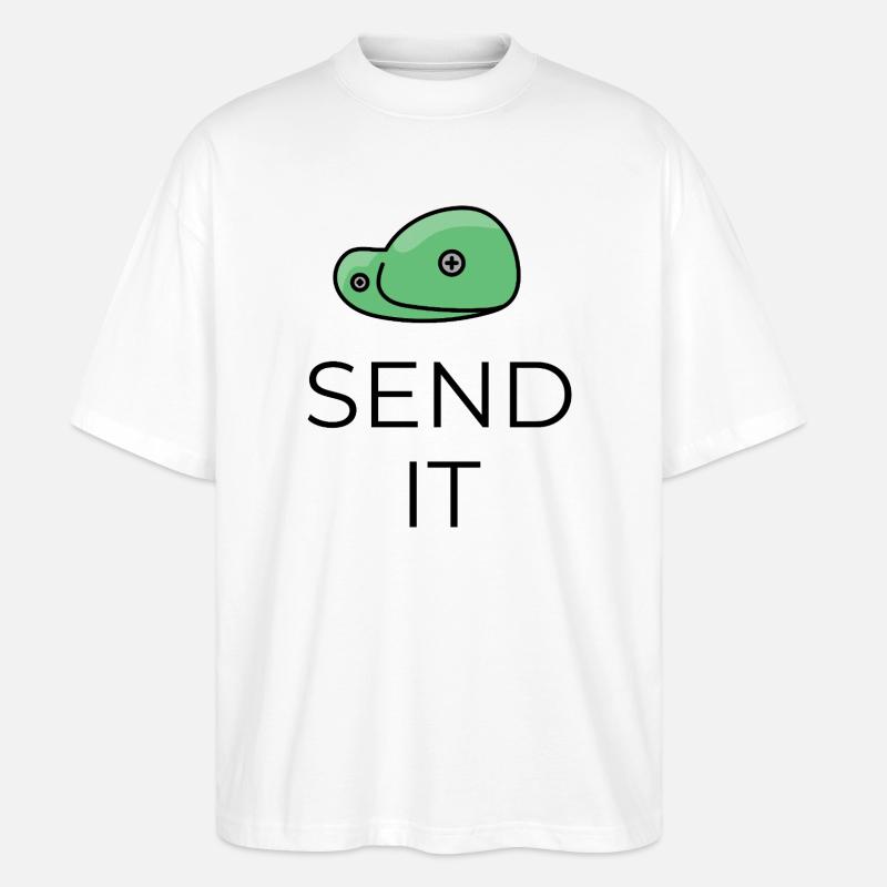 Send it - Boulder Design - Stanley/Stella Oversized Unisex Bio T-Shirt Blaster 2.0 - Weiß