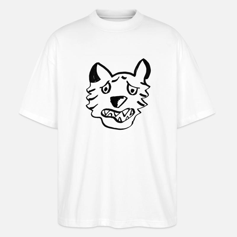 Black Wolf Graffiti-Linien - Stanley/Stella Oversized Unisex Bio T-Shirt Blaster 2.0 - Weiß