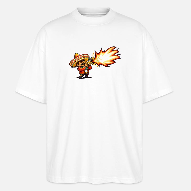Tempête de feu mariachi - T-shirt bio Blaster 2.0 coupe oversize Stanley/Stella Unisexe - blanc