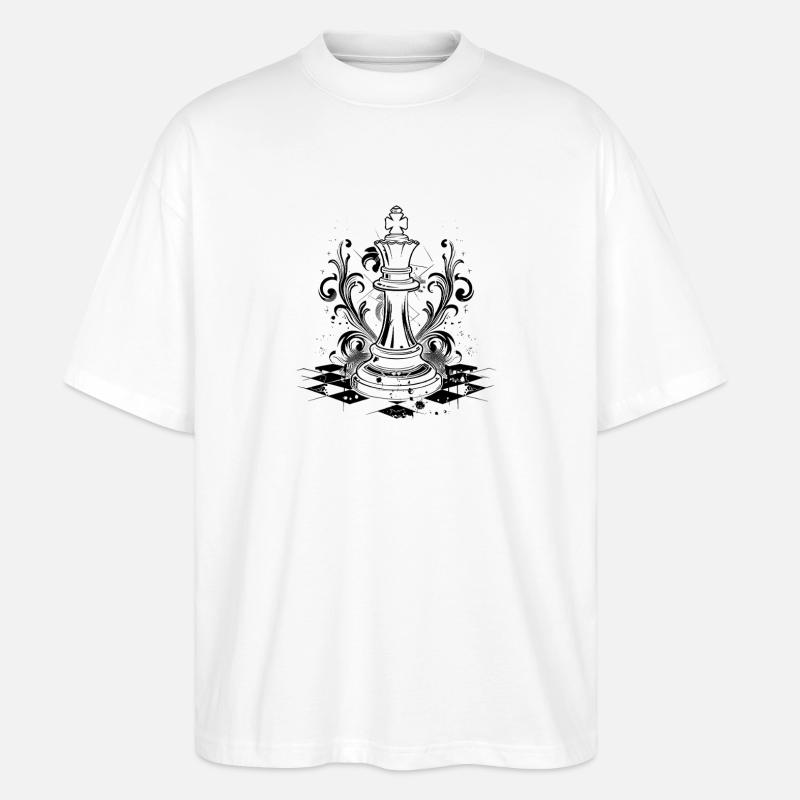Graphiques de pièces d’échecs - T-shirt bio Blaster 2.0 coupe oversize Stanley/Stella Unisexe - blanc