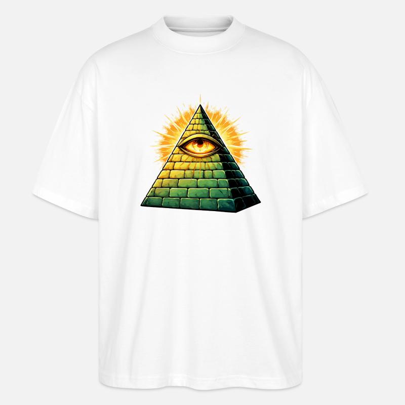 illuminati-pyramide - Stanley/Stella Oversized Unisex Bio T-Shirt Blaster 2.0 - Weiß