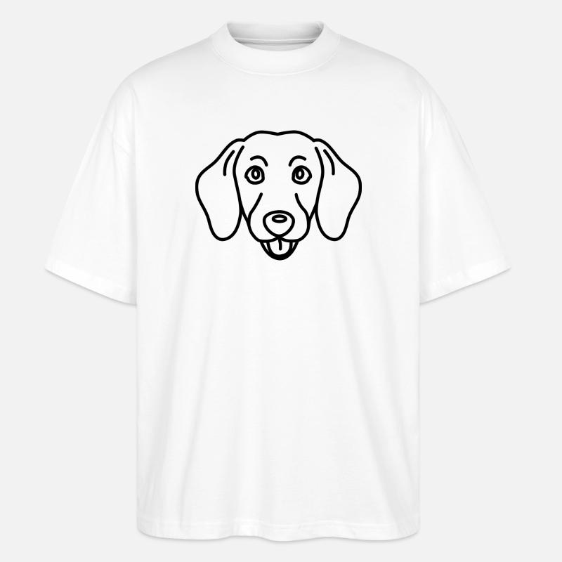 Kopf_Dackel - Stanley/Stella Oversized Unisex Bio T-Shirt Blaster 2.0 - Weiß