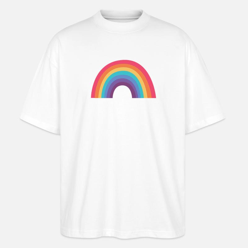 Regenbogenbogen - Stanley/Stella Oversized Unisex Bio T-Shirt Blaster 2.0 - Weiß