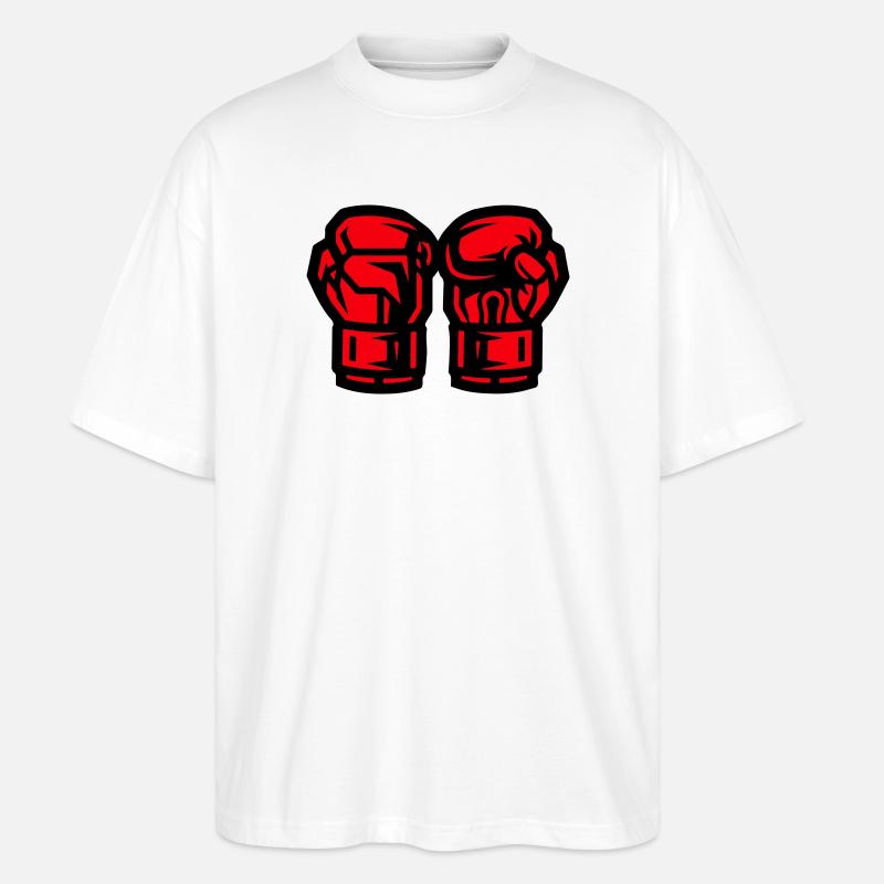 Boxhandschuhe Symbol Boxen - Stanley/Stella Oversized Unisex Bio T-Shirt Blaster 2.0 - Weiß