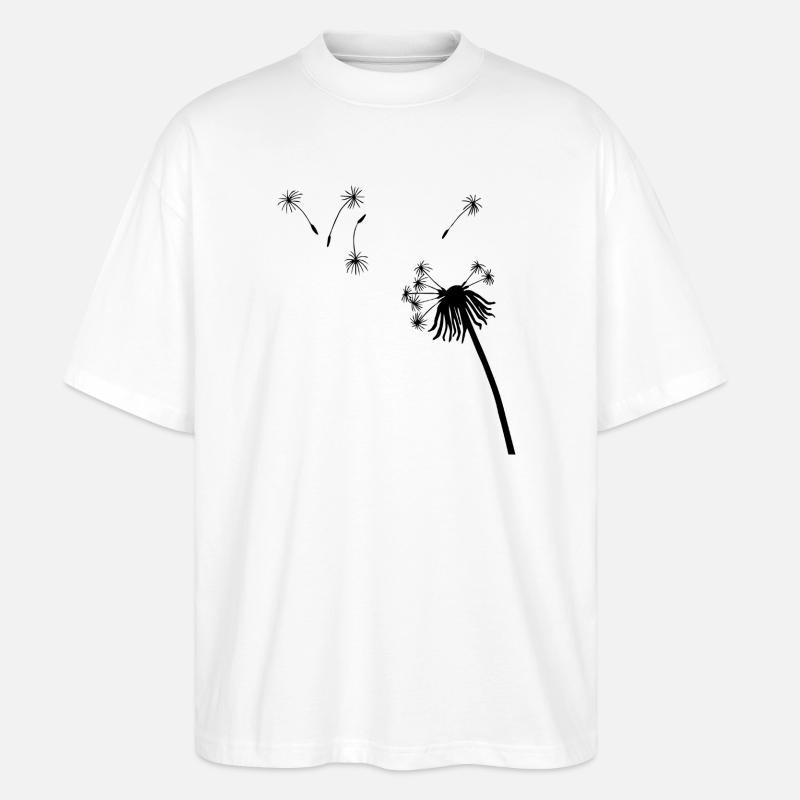 Silhouette Seeding Löwenzahn - Stanley/Stella Oversized Unisex Bio T-Shirt Blaster 2.0 - Weiß
