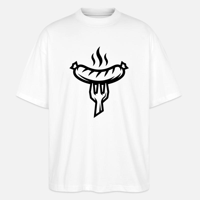 Wurst Bratwurst - Stanley/Stella Oversized Unisex Bio T-Shirt Blaster 2.0 - Weiß