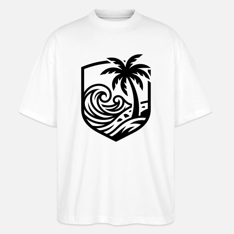 Palmen Strand Ozean - Stanley/Stella Oversized Unisex Bio T-Shirt Blaster 2.0 - Weiß
