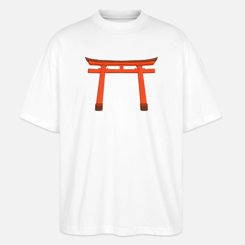 Lebendiges Torii-Tor - Stanley/Stella Oversized Unisex Bio T-Shirt Blaster 2.0 - Weiß