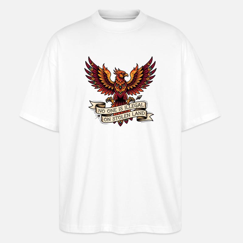 Niemand ist illegal auf gestohlenem Land - Stanley/Stella Oversized Unisex Bio T-Shirt Blaster 2.0 - Weiß